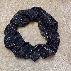 Black & Gold Speckled Infinity Scarf NWOT